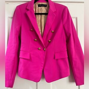 Zara Pink Double-Breasted Blazer